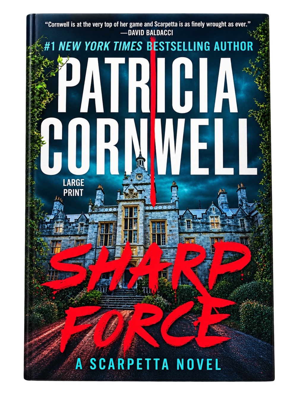 Sharp Force Paperback large print Novel - Blue & Red